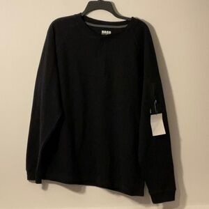 Bass Black Long Sleeve Crew Neck Top